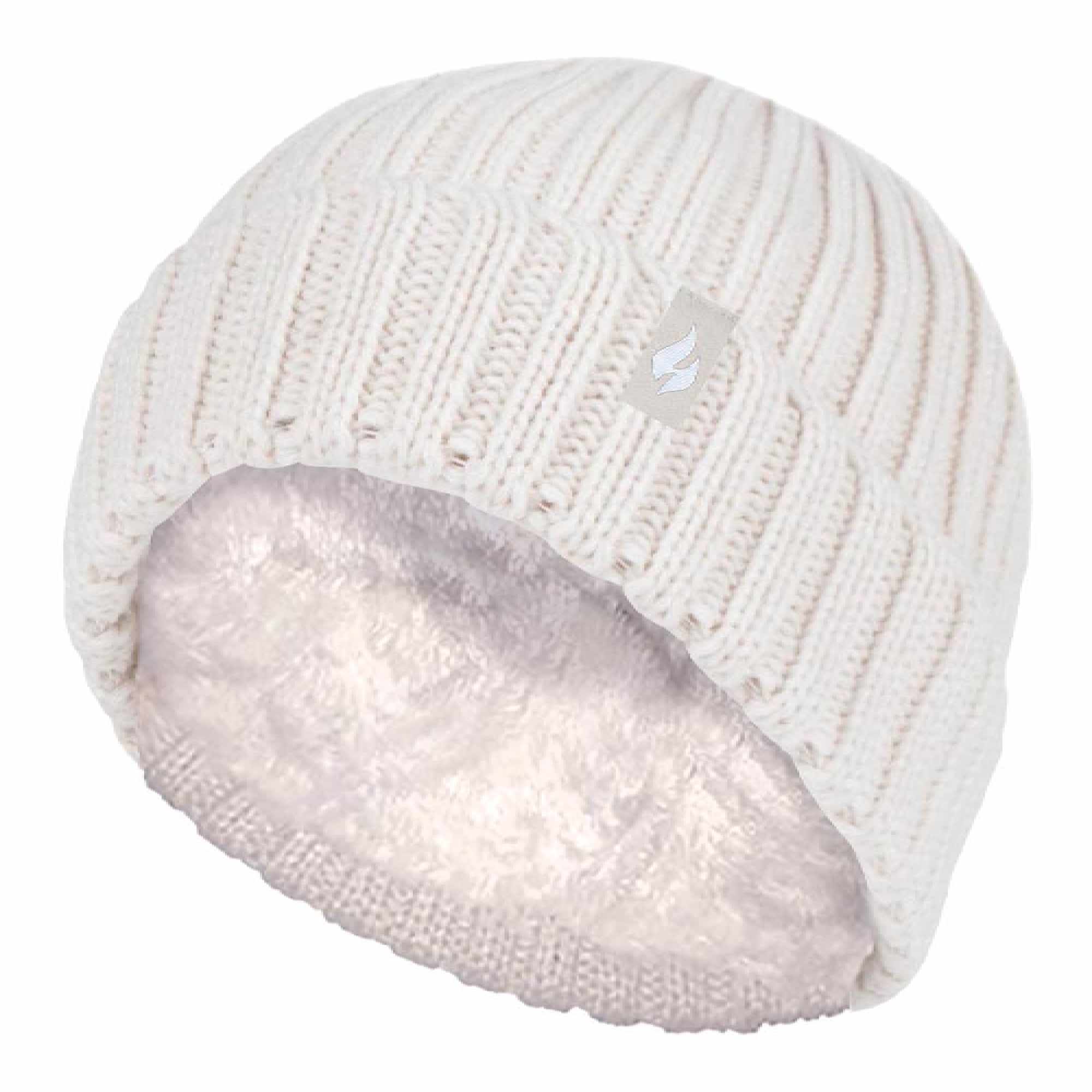 Girls Thick Chunky Ribbed Thermal Beanie Hat for Winter