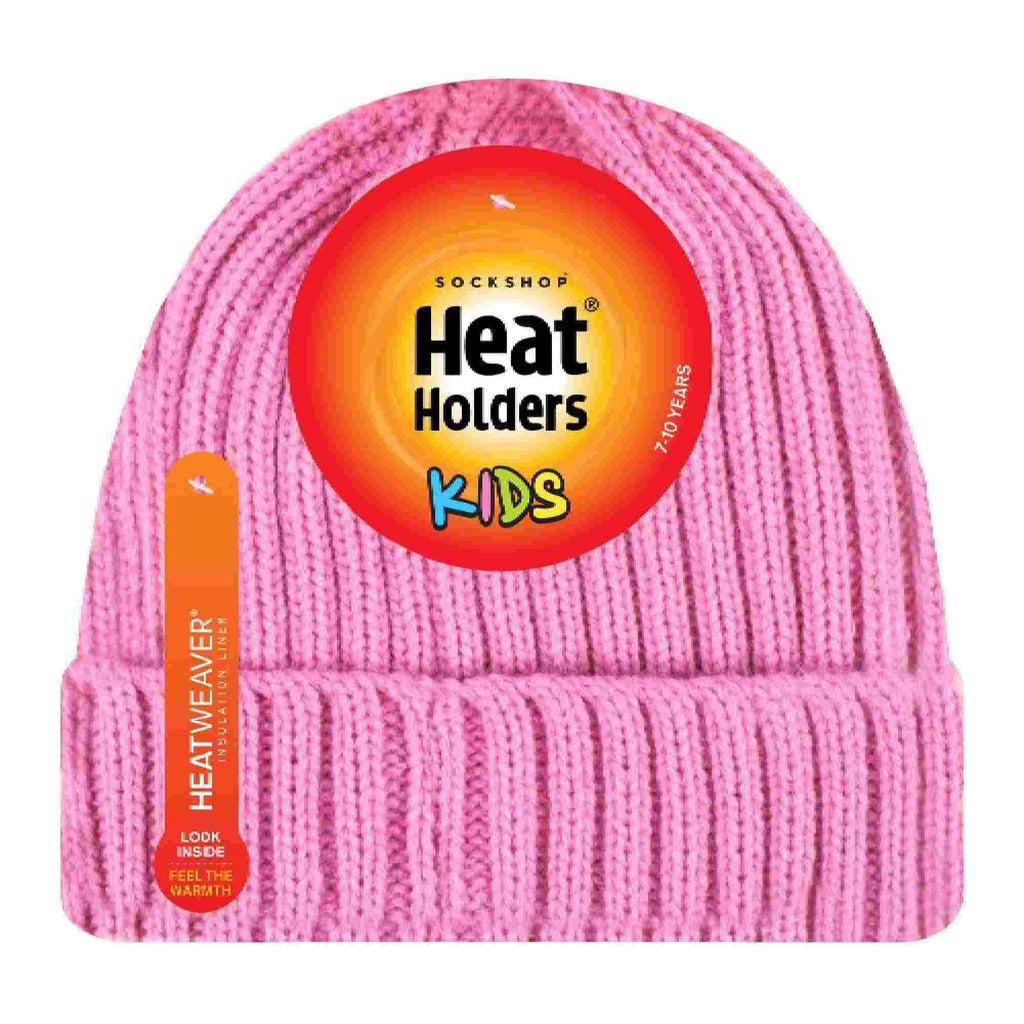 Girls Thick Chunky Ribbed Thermal Beanie Hat for Winter