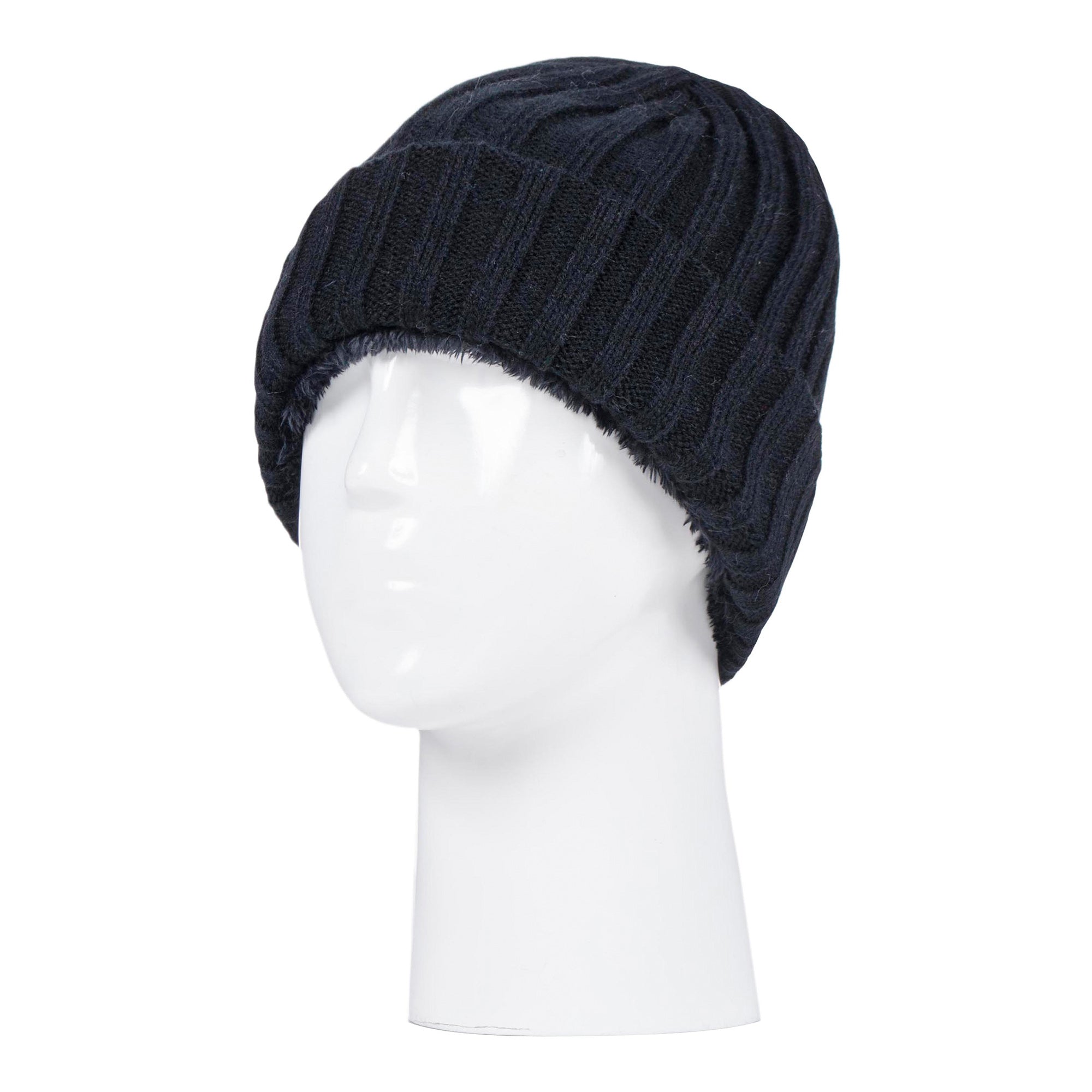 Boys Every Day Casual Wear Ribbed Turnover Winter Hat for Kids