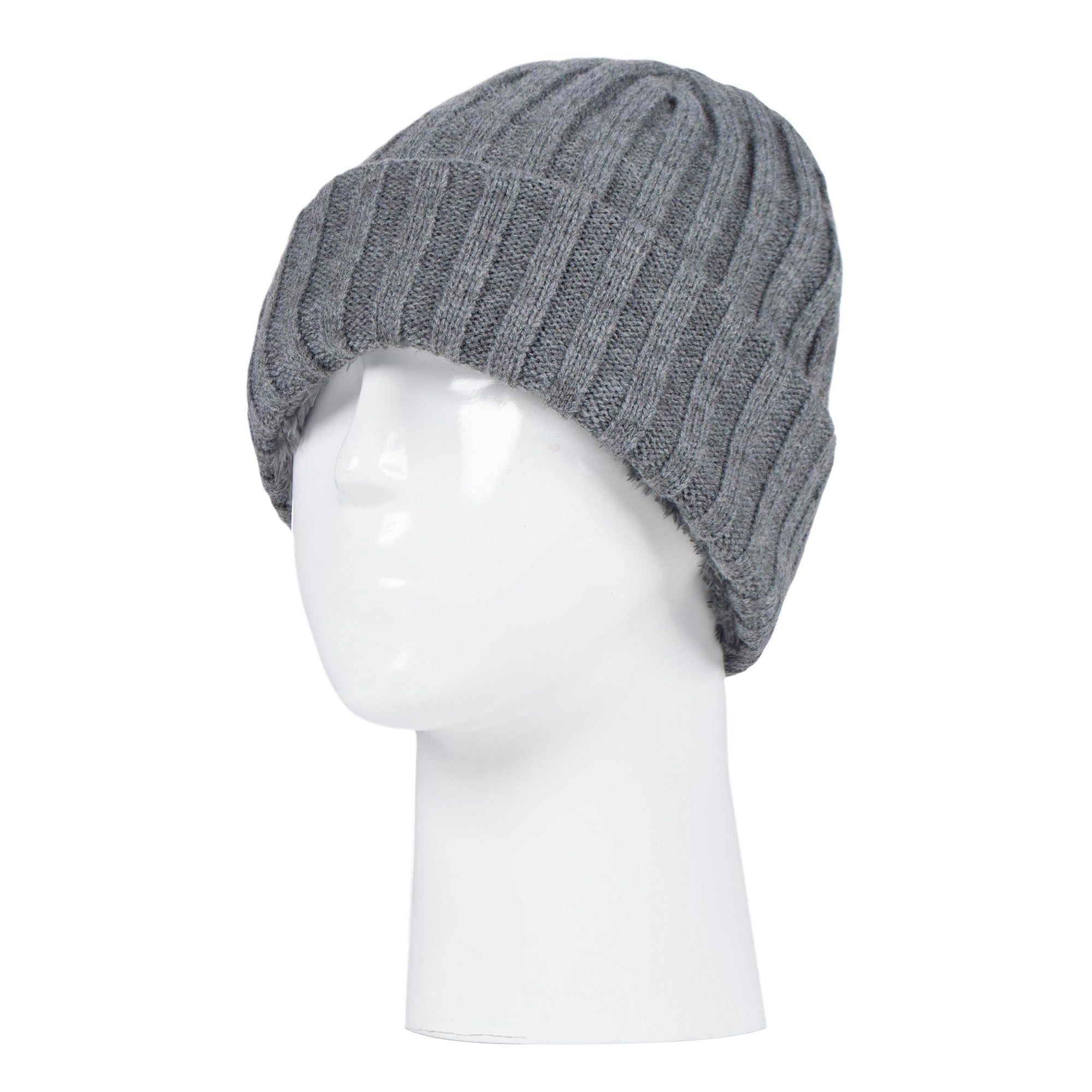 Boys Every Day Casual Wear Ribbed Turnover Winter Hat for Kids