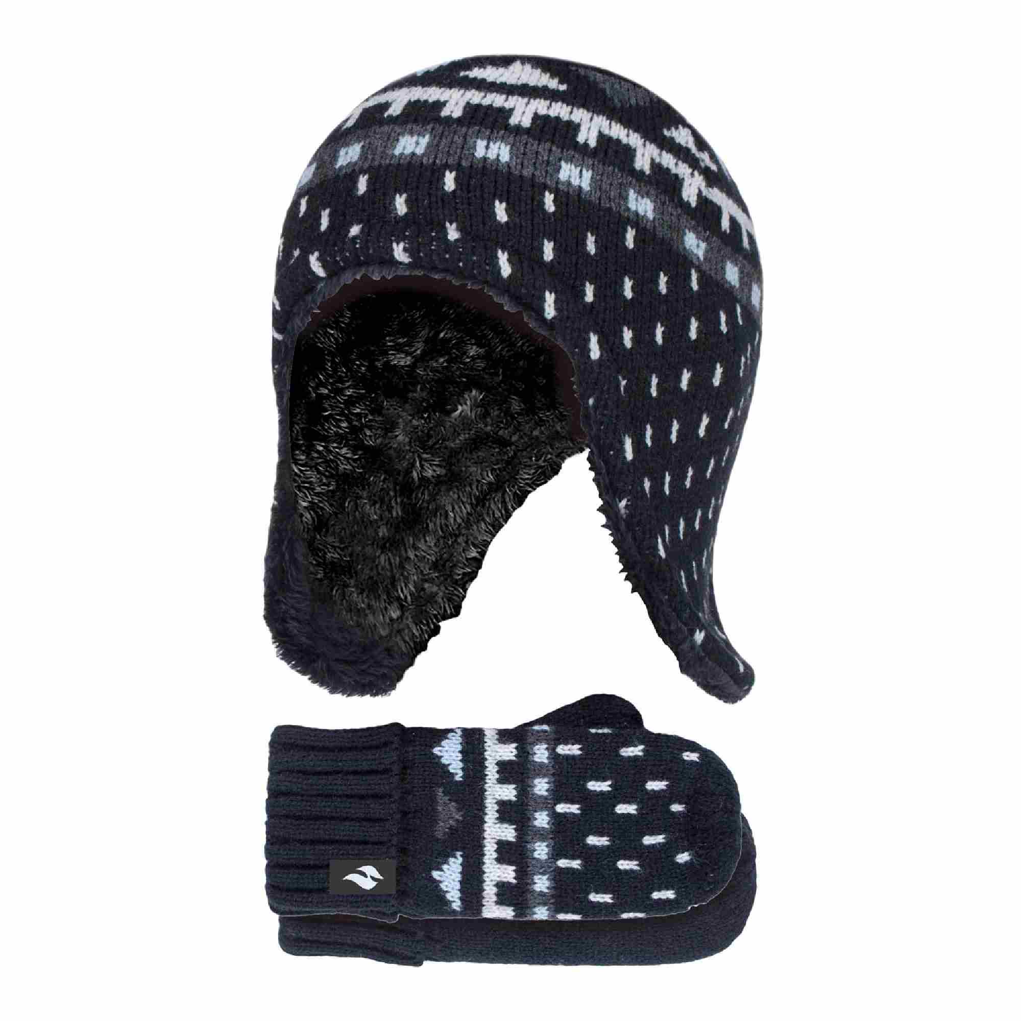 Heat Holders Boys Thermal Hat & Mittens Set