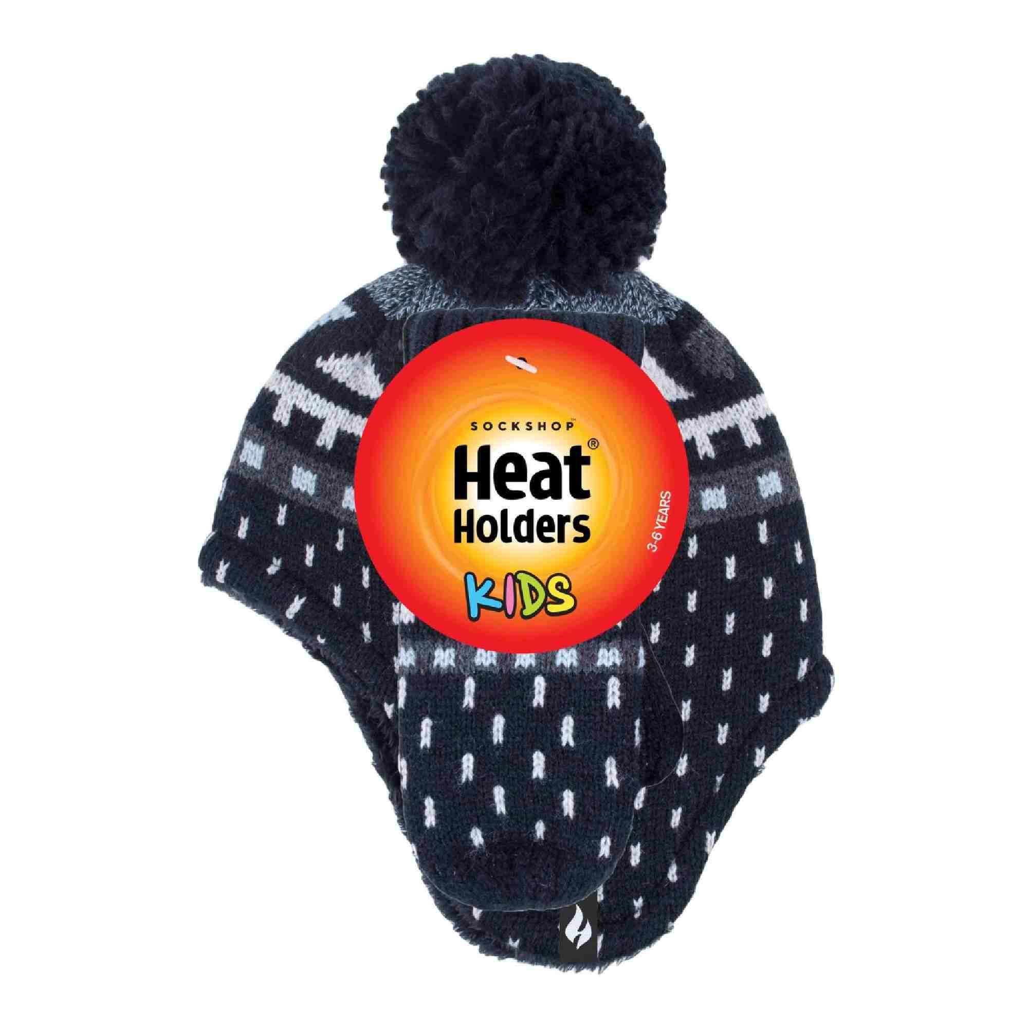 Heat Holders Boys Thermal Hat & Mittens Set