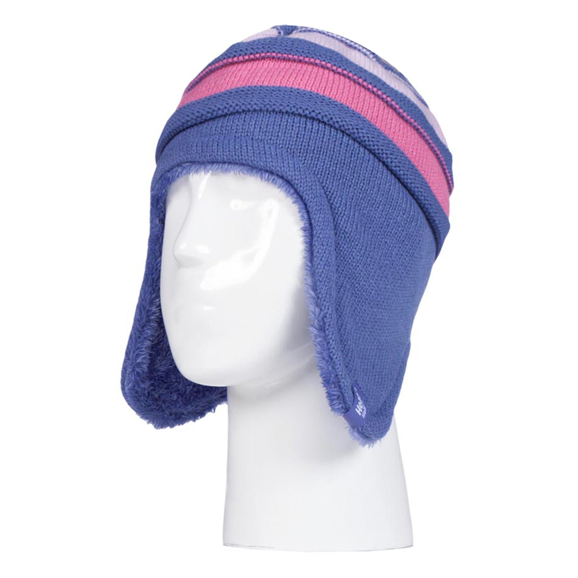 Kids Winter Warm Fleece Lined Thermal Beanie Hat & Mittens with Ear Flaps