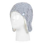Girls Cable Knitted Design Trapper Hat & Mittens Set