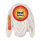 Girls Cable Knitted Design Trapper Hat & Mittens Set