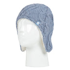 Girls Cable Knitted Design Trapper Hat & Mittens Set