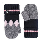 Girls Nordic Pattern Trapper Hat with Ear Flaps & Mittens Set