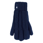 Girls Cable Knit Bobble Pom Pom Thermal Hat & Gloves Set