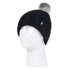 Girls Cable Knit Bobble Pom Pom Thermal Hat & Gloves Set