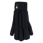 Girls Cable Knit Bobble Pom Pom Thermal Hat & Gloves Set