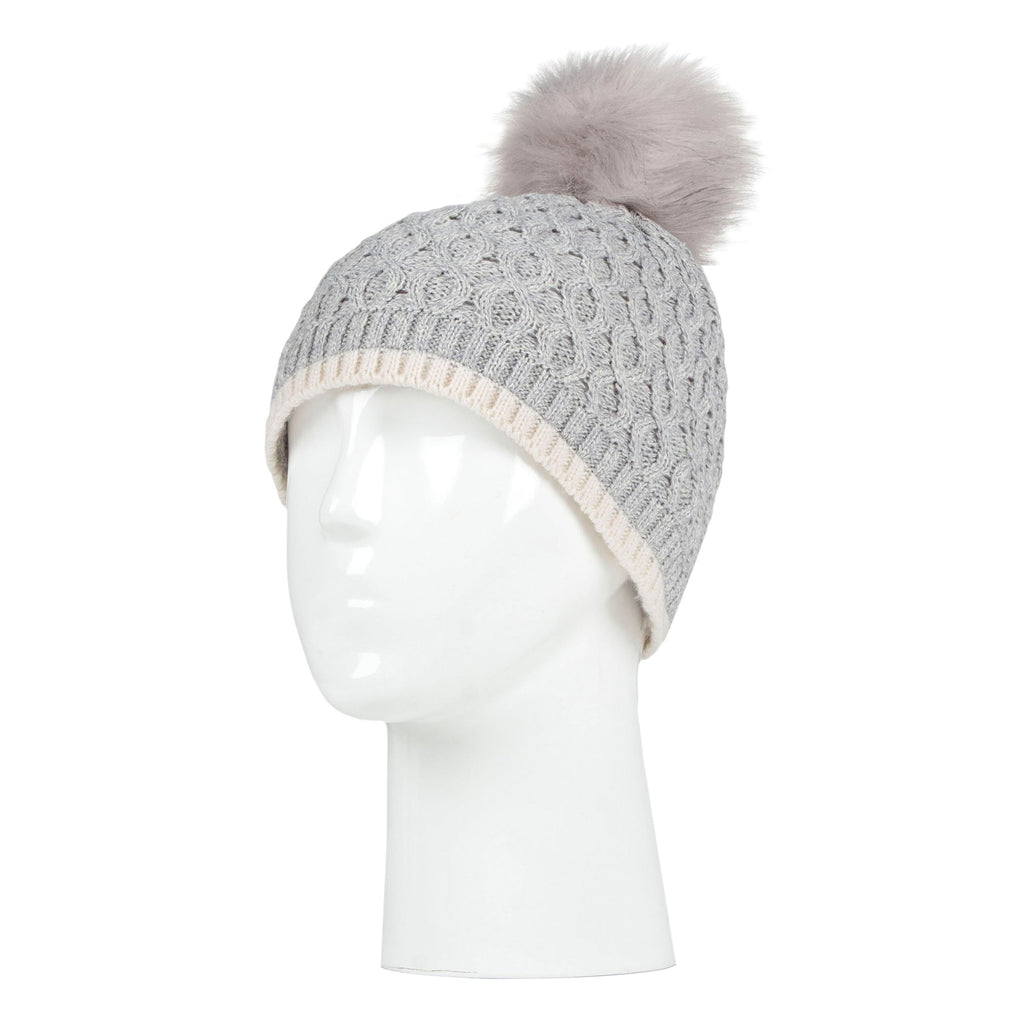Girls Thermal Insulated Pom Pom Bobble Beanie Hat & Gloves