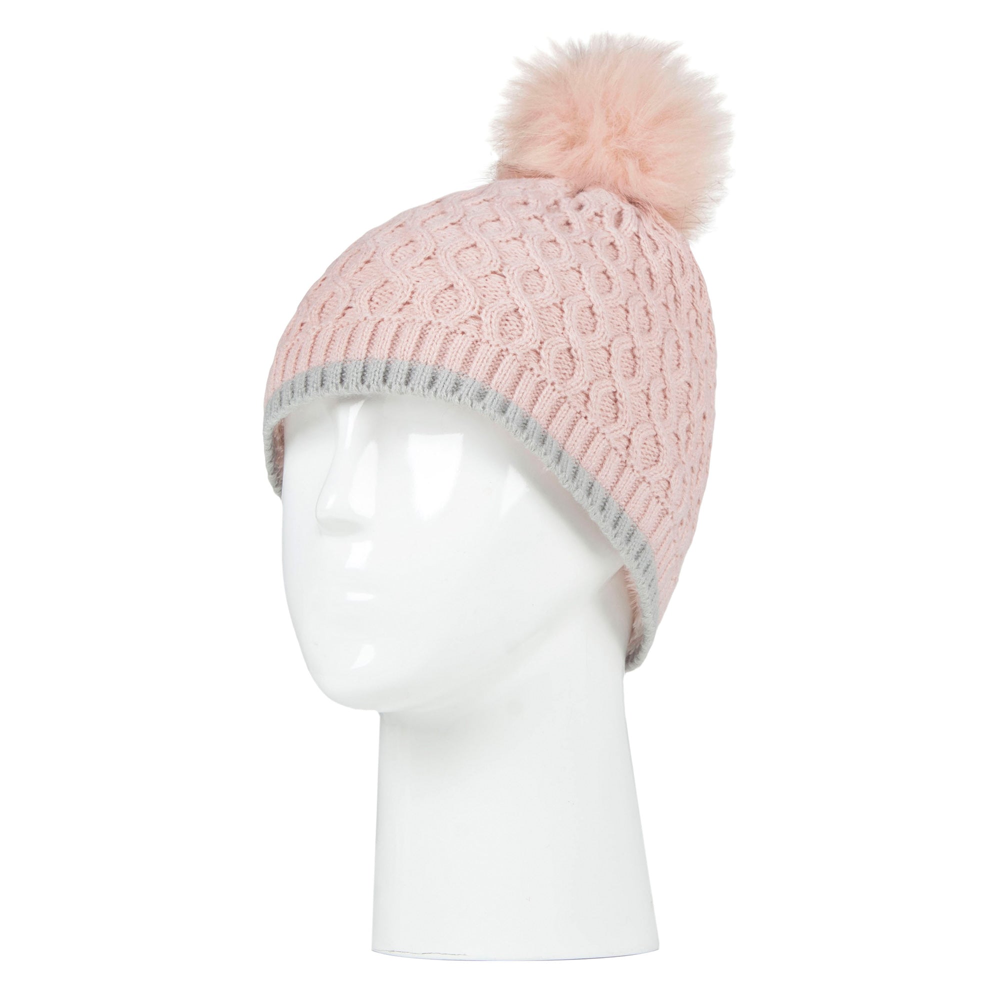 Girls Thermal Insulated Pom Pom Bobble Beanie Hat & Gloves