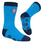 Childrens Captain America Non Slip 2.3 Tog Thermal Slipper Socks with Grips