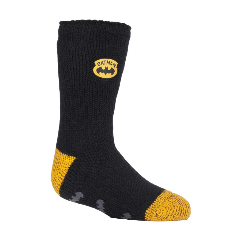 Childrens Batman Non Slip 2.3 Tog Thermal Slipper Socks with Grips