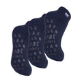 3 Pair Ladies Ankle Slipper Socks | Fleece Low Cut Fluffy Socks with Grippers