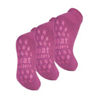 3 Pair Ladies Ankle Slipper Socks | Fleece Low Cut Fluffy Socks with Grippers