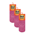 3 Pair Ladies Ankle Slipper Socks | Fleece Low Cut Fluffy Socks with Grippers