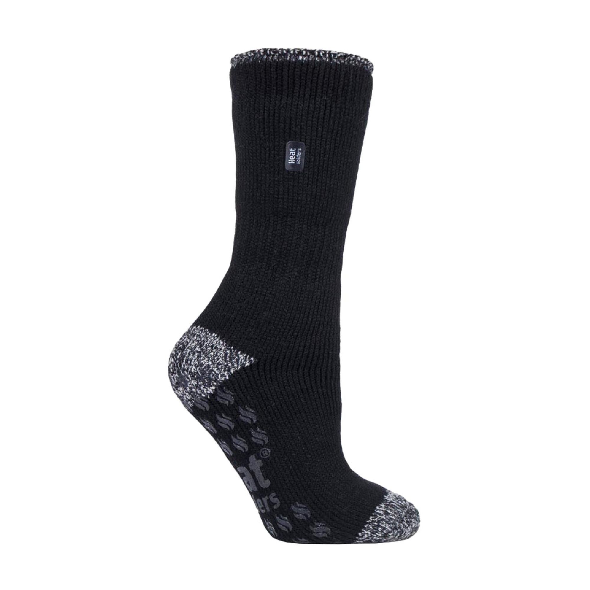 Ladies Striped Non Skid Thermal Slipper Socks with Grips