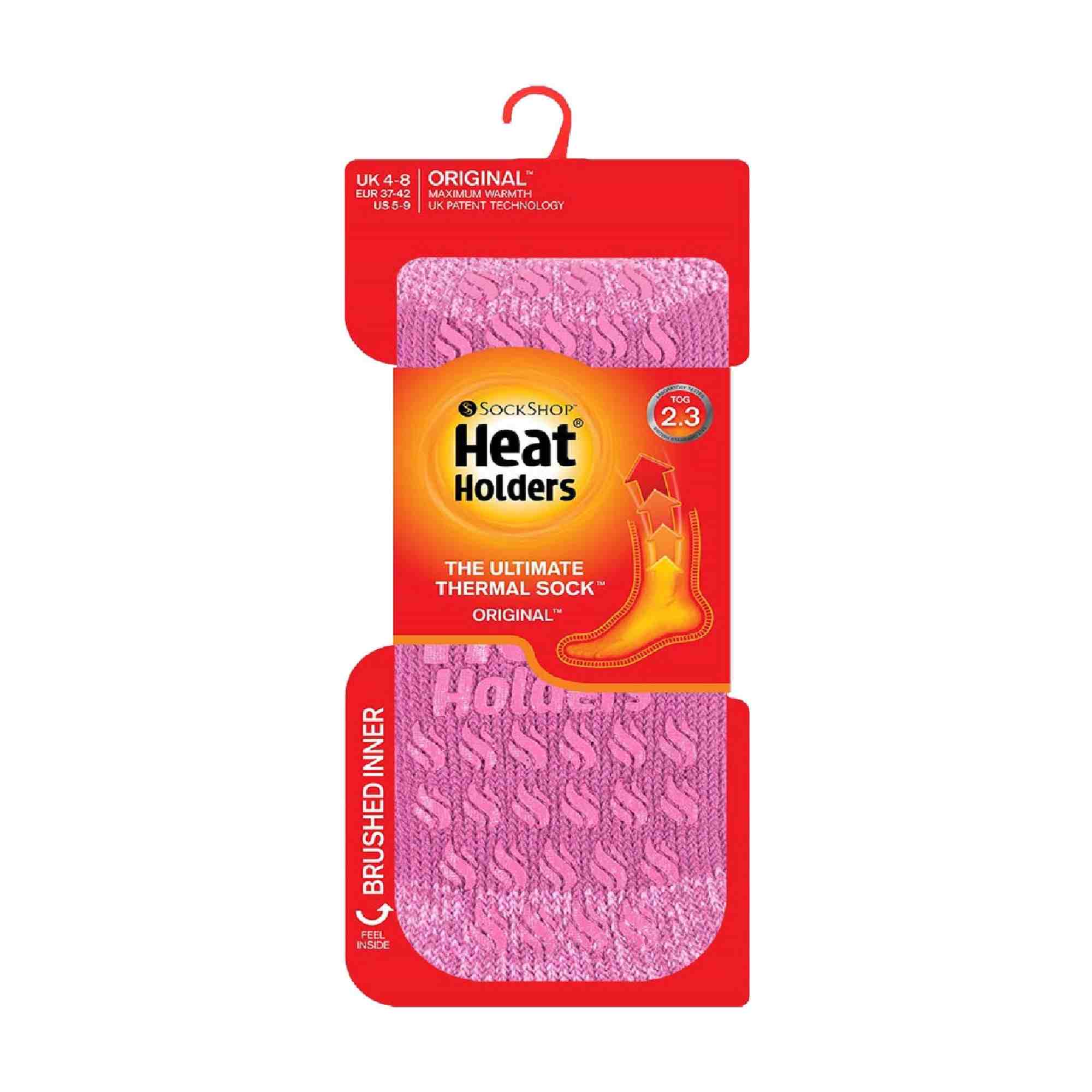 Ladies Striped Non Skid Thermal Slipper Socks with Grips