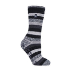 Ladies Striped Non Skid Thermal Slipper Socks with Grips