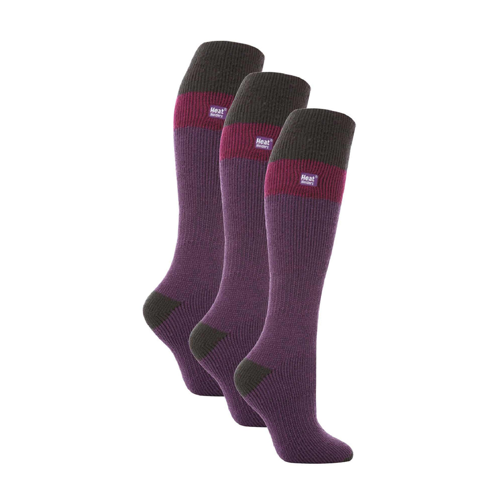 3 Pack Ladies Winter 2.3 TOG Thermal Long Knee High Ski Socks