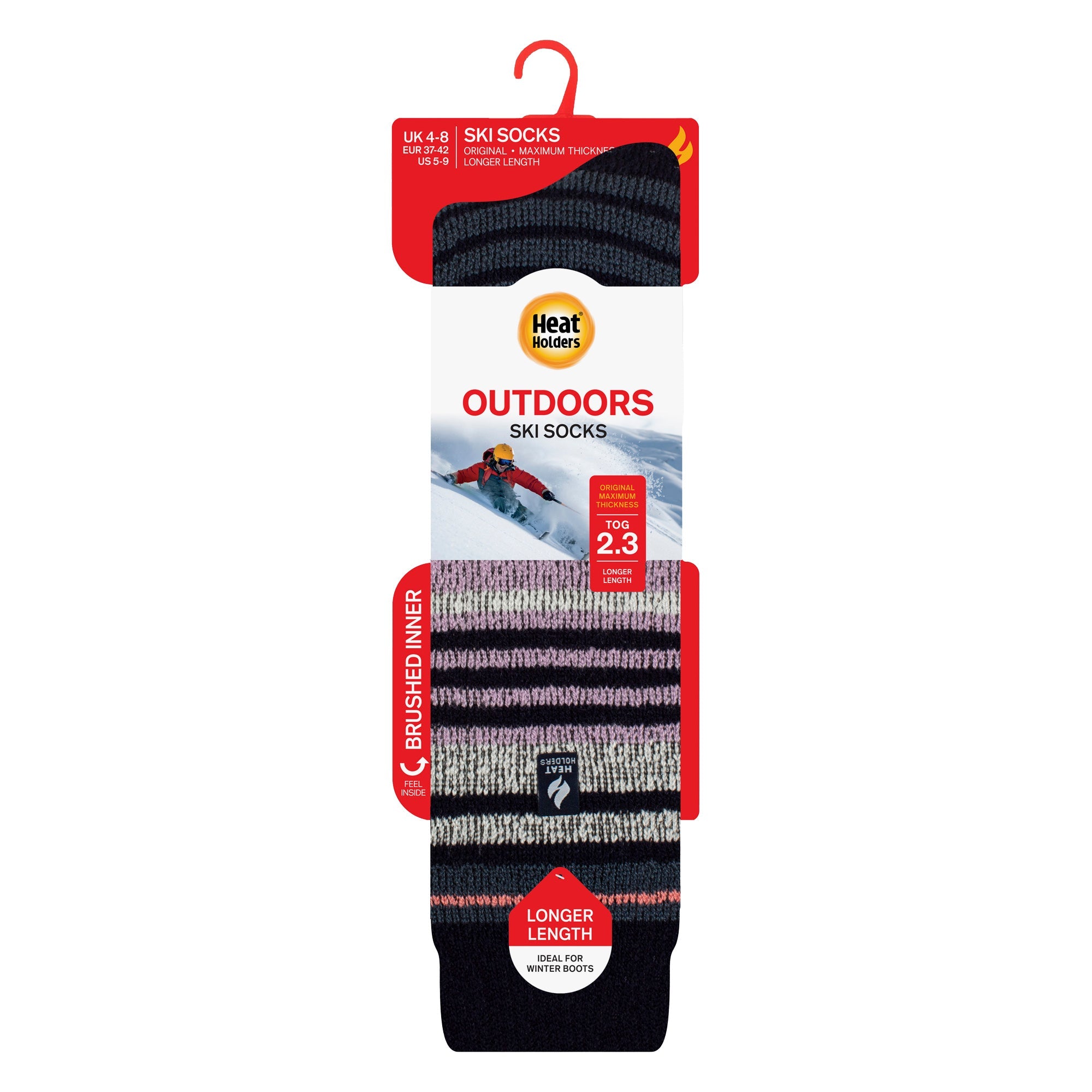 Ladies Thermal Striped Ski Socks