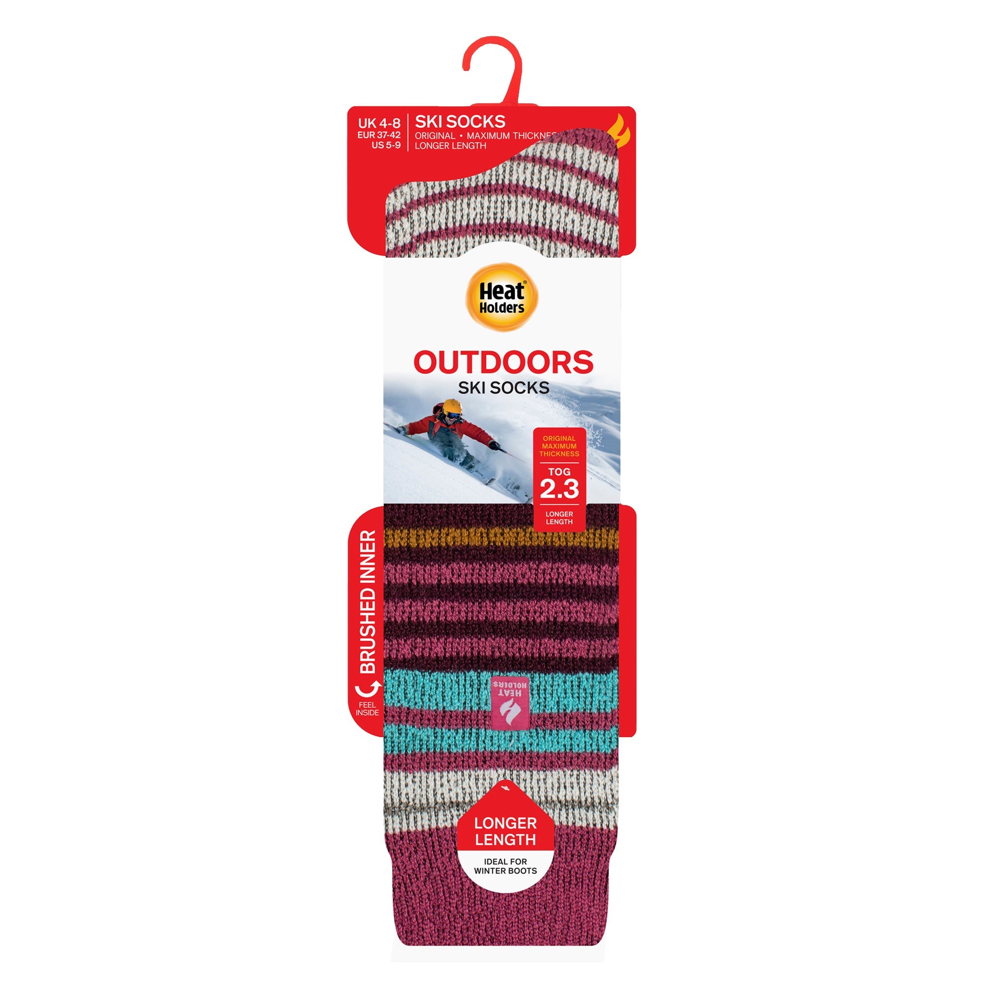 Ladies Thermal Striped Ski Socks