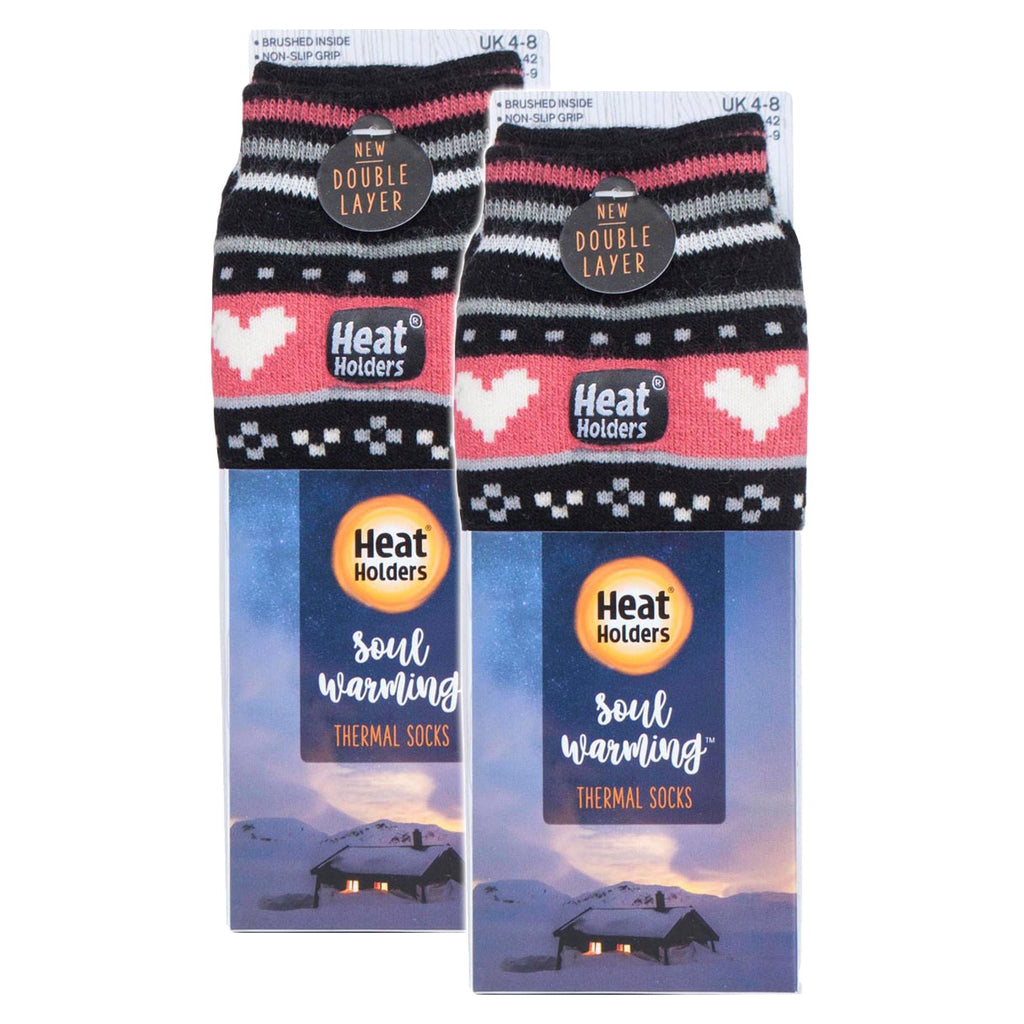 2 Pairs Womens Soul Warming Socks with Grips
