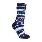 Ladies Fairisle Nordic Winter Non Slip Thermal Slipper Socks