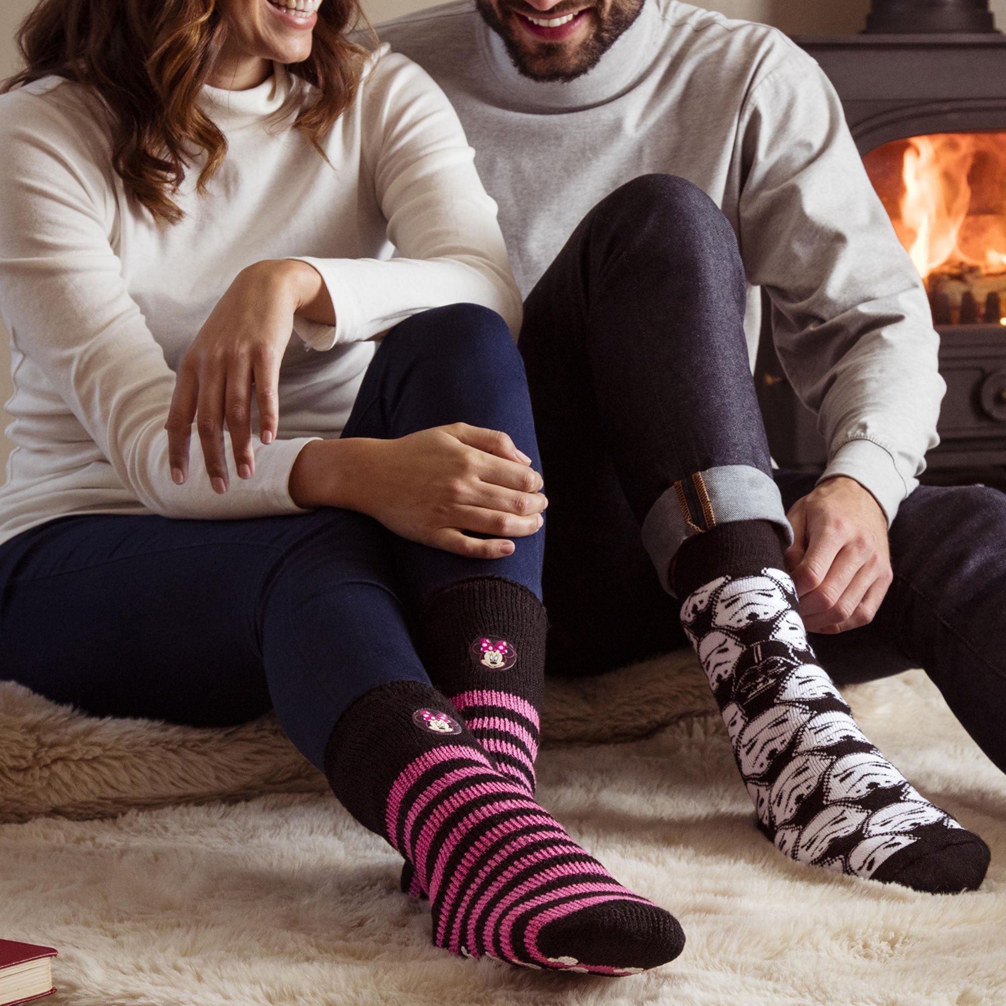 Ladies Snoopy & Minnie Mouse Novelty Thermal Slipper Socks