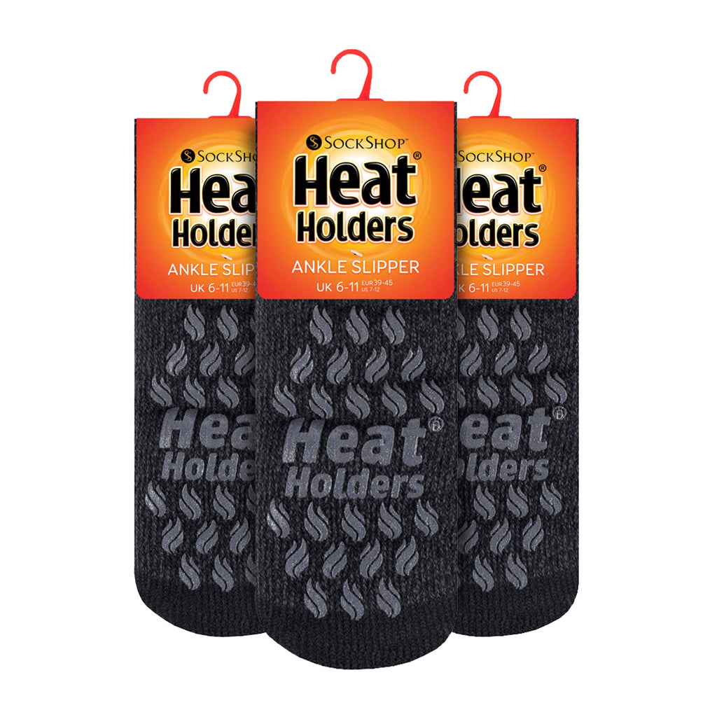 Mens 2.3 TOG Non Slip Low Cut Ankle Thermal Slipper Socks (Multipack Options)