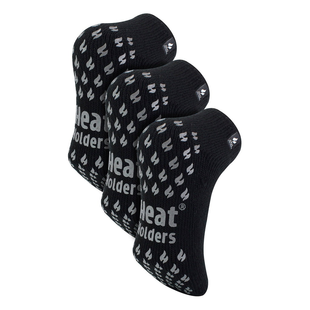 Mens 2.3 TOG Non Slip Low Cut Ankle Thermal Slipper Socks (Multipack Options)