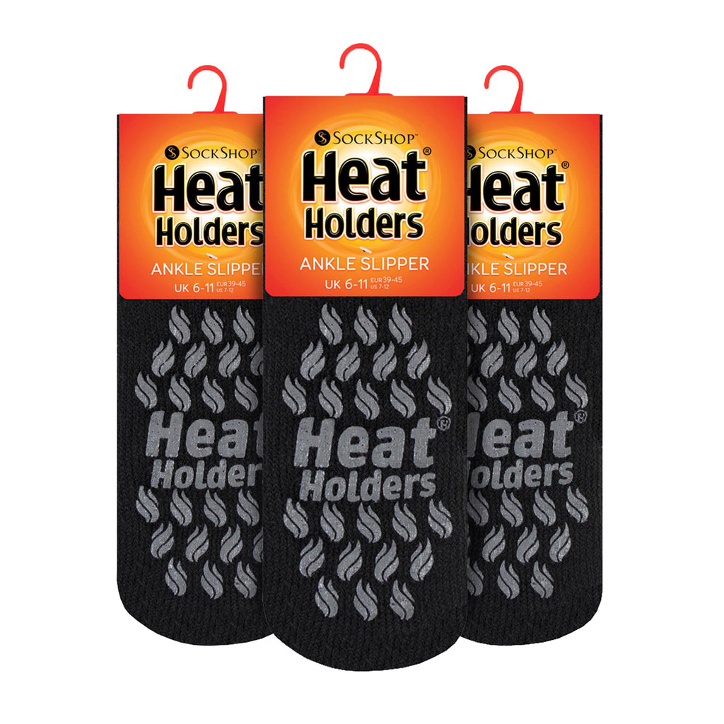 Mens 2.3 TOG Non Slip Low Cut Ankle Thermal Slipper Socks (Multipack Options)
