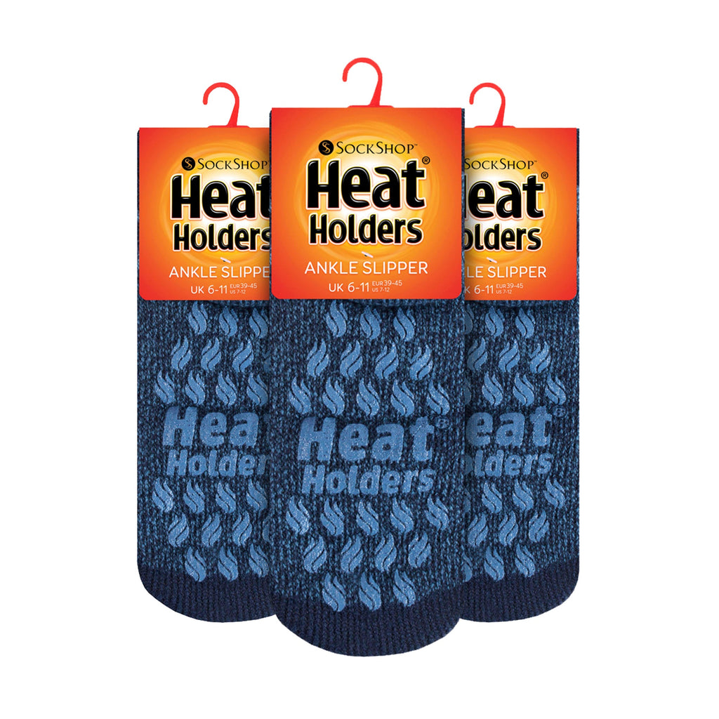 Mens 2.3 TOG Non Slip Low Cut Ankle Thermal Slipper Socks (Multipack Options)