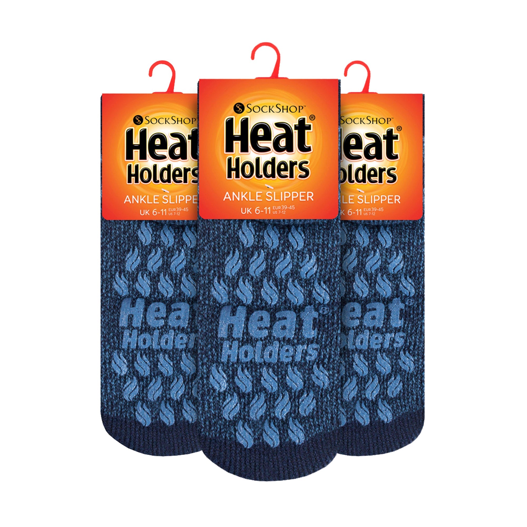 Mens 2.3 TOG Non Slip Low Cut Ankle Thermal Slipper Socks (Multipack Options)