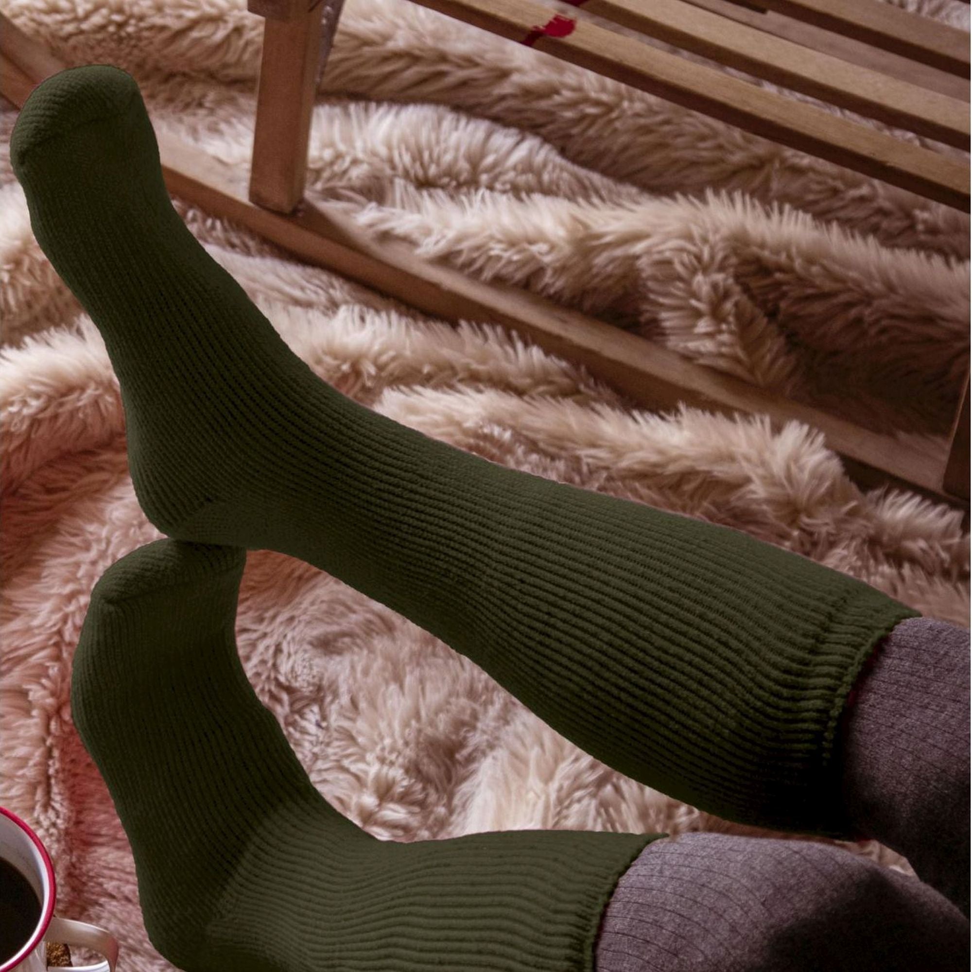 2 Pack Mens Extra Long Knee High Ski Socks