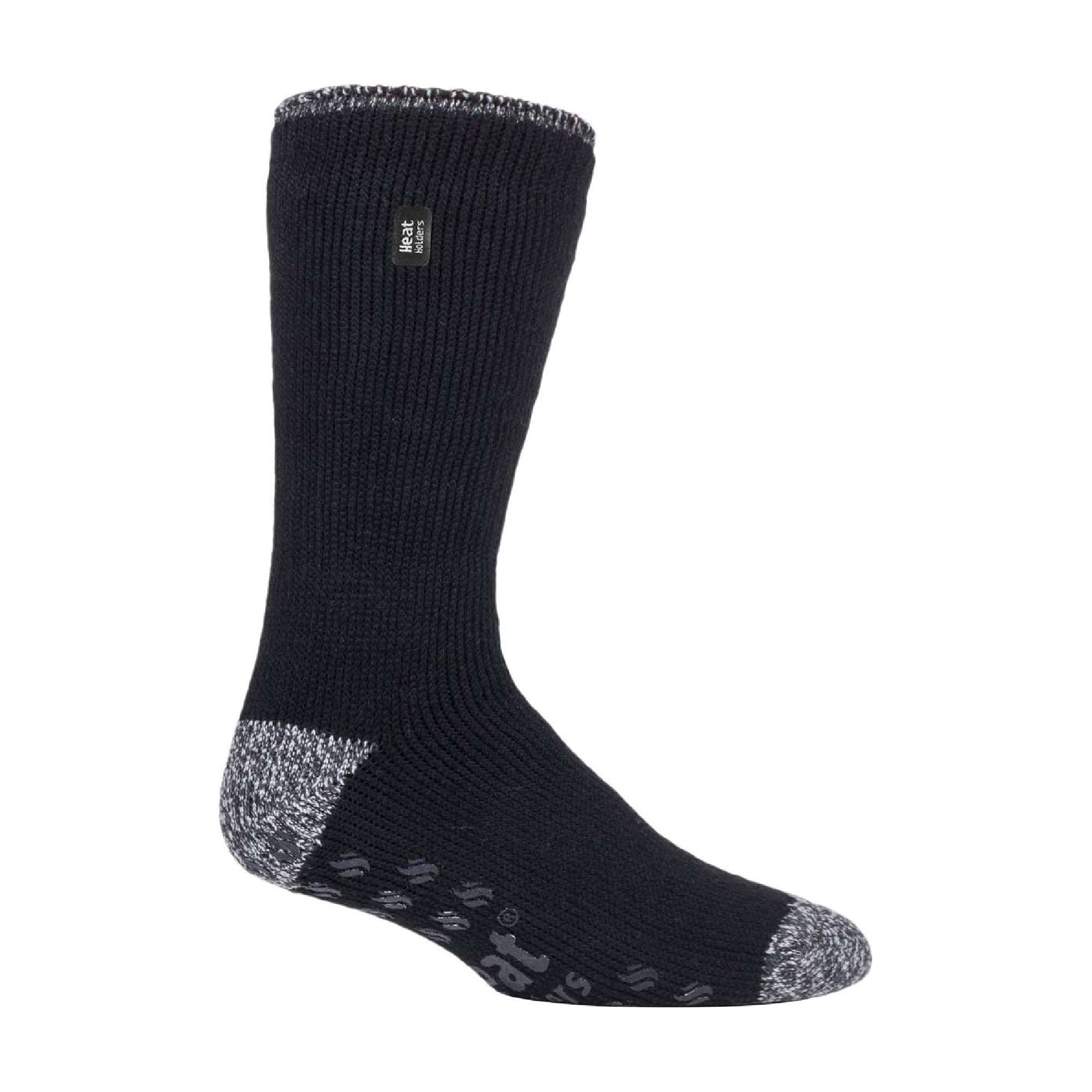 Mens Stripe Patterned Fleece Lined Thermal Slipper Socks