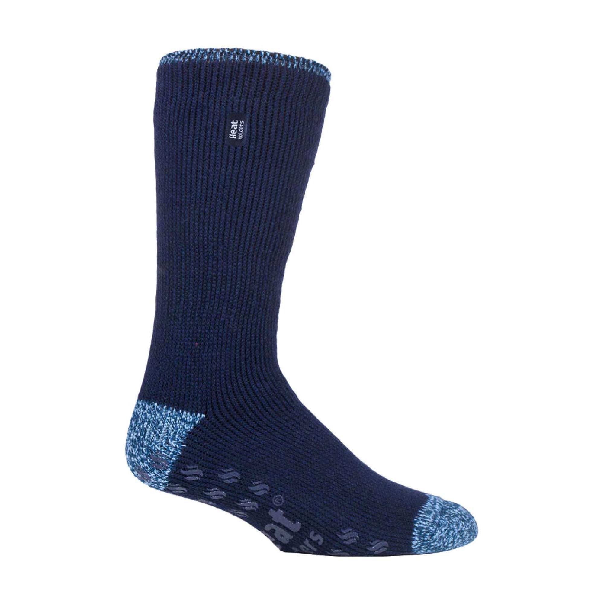 Mens Stripe Patterned Fleece Lined Thermal Slipper Socks