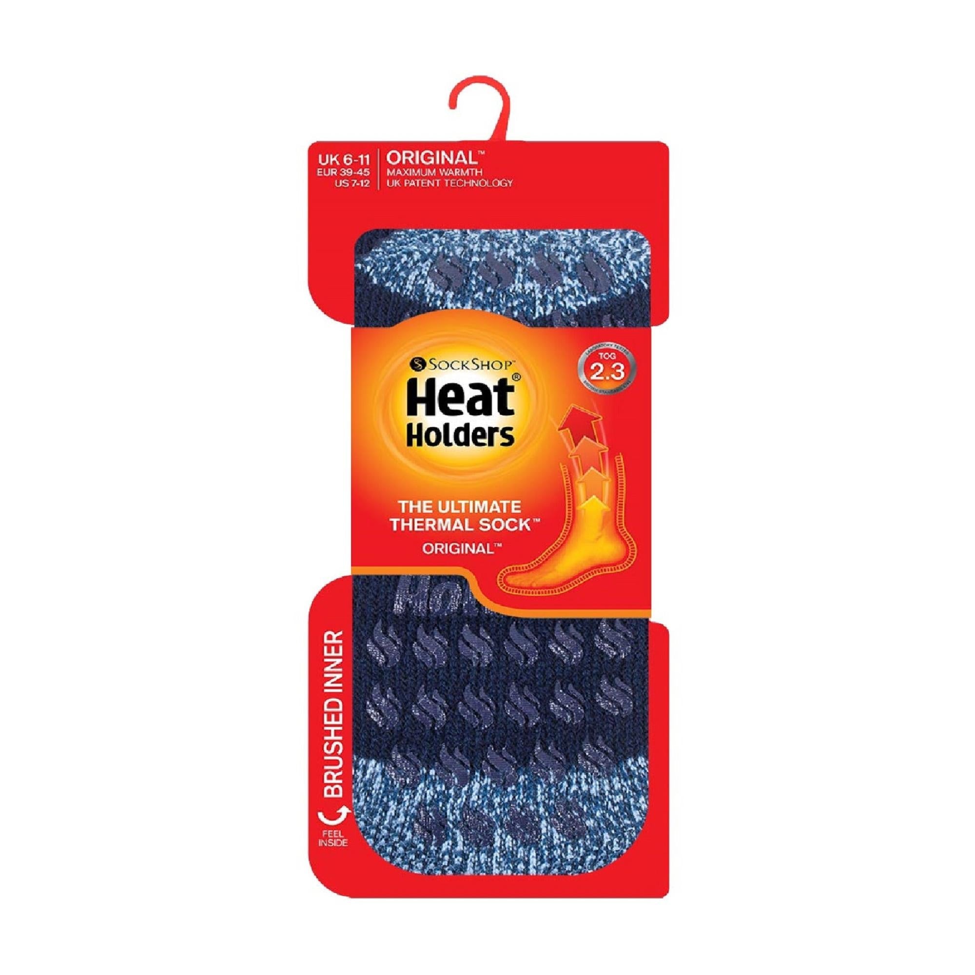 Mens Stripe Patterned Fleece Lined Thermal Slipper Socks