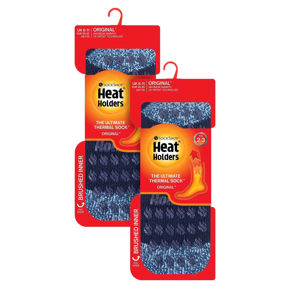 2 Pair Mens Winter Crew Slipper Socks