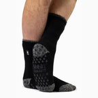 Mens Stripe Patterned Fleece Lined Thermal Slipper Socks