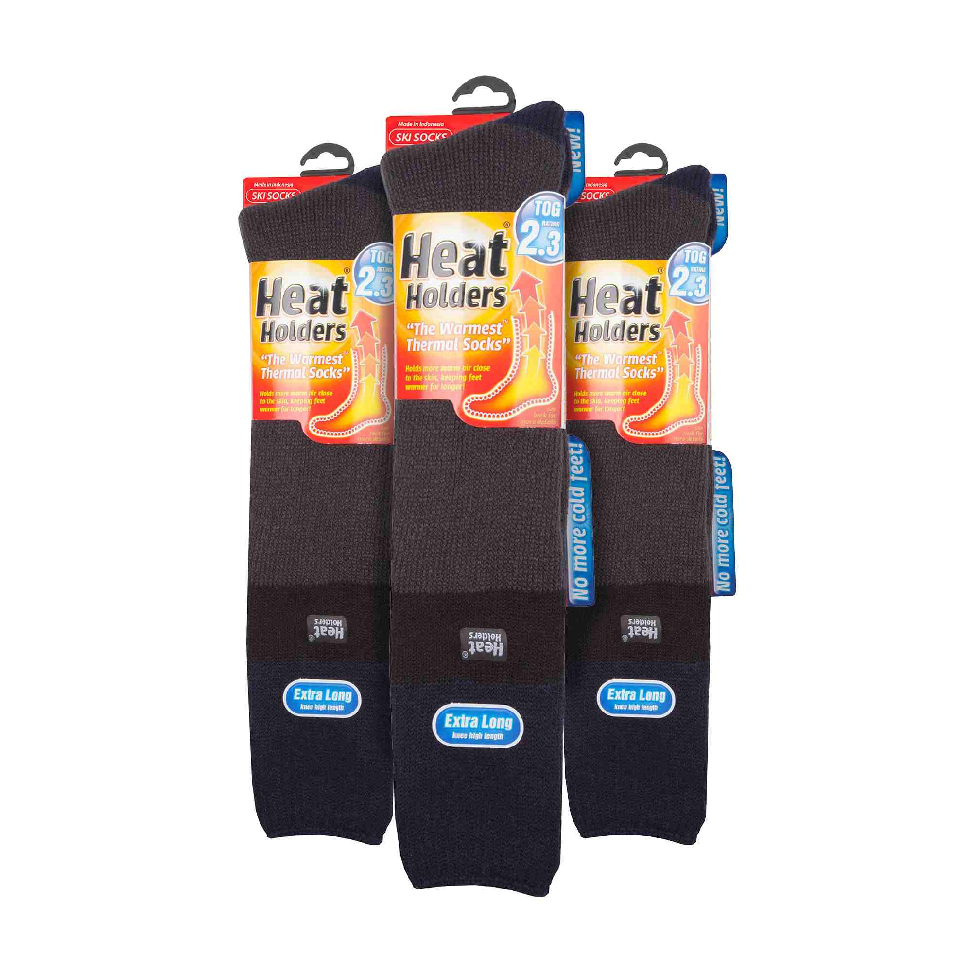 Men's Thermal Striped Ski Socks | High Quality Heat Holders Extra Long Socks