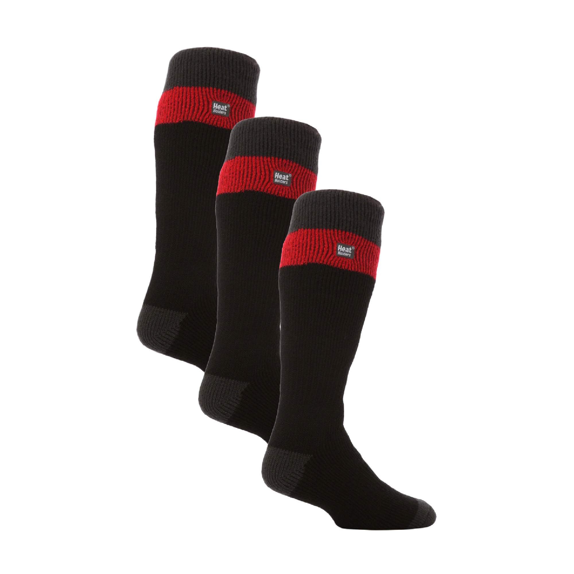 Men's Thermal Striped Ski Socks | High Quality Heat Holders Extra Long Socks