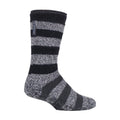 Mens Fleece Lined Non Slip Thick Striped Slipper Socks