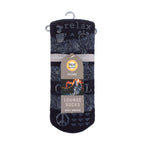 Men's Warm Fleece-Lined Non-Slip Lounge Bed Socks with Grippers