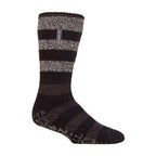 Men's Warm Fleece-Lined Non-Slip Lounge Bed Socks with Grippers
