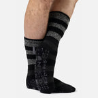 Men's Warm Fleece-Lined Non-Slip Lounge Bed Socks with Grippers