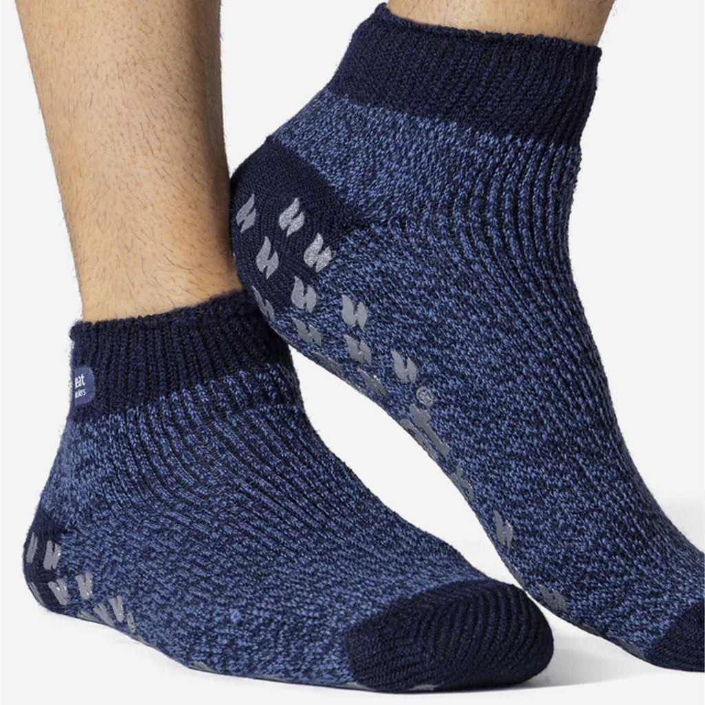 Mens 2.3 TOG Non Slip Low Cut Ankle Thermal Slipper Socks (Multipack Options)
