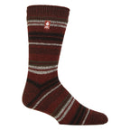 Mens Thermal Patterned Brushed Socks with Stripes for Winter