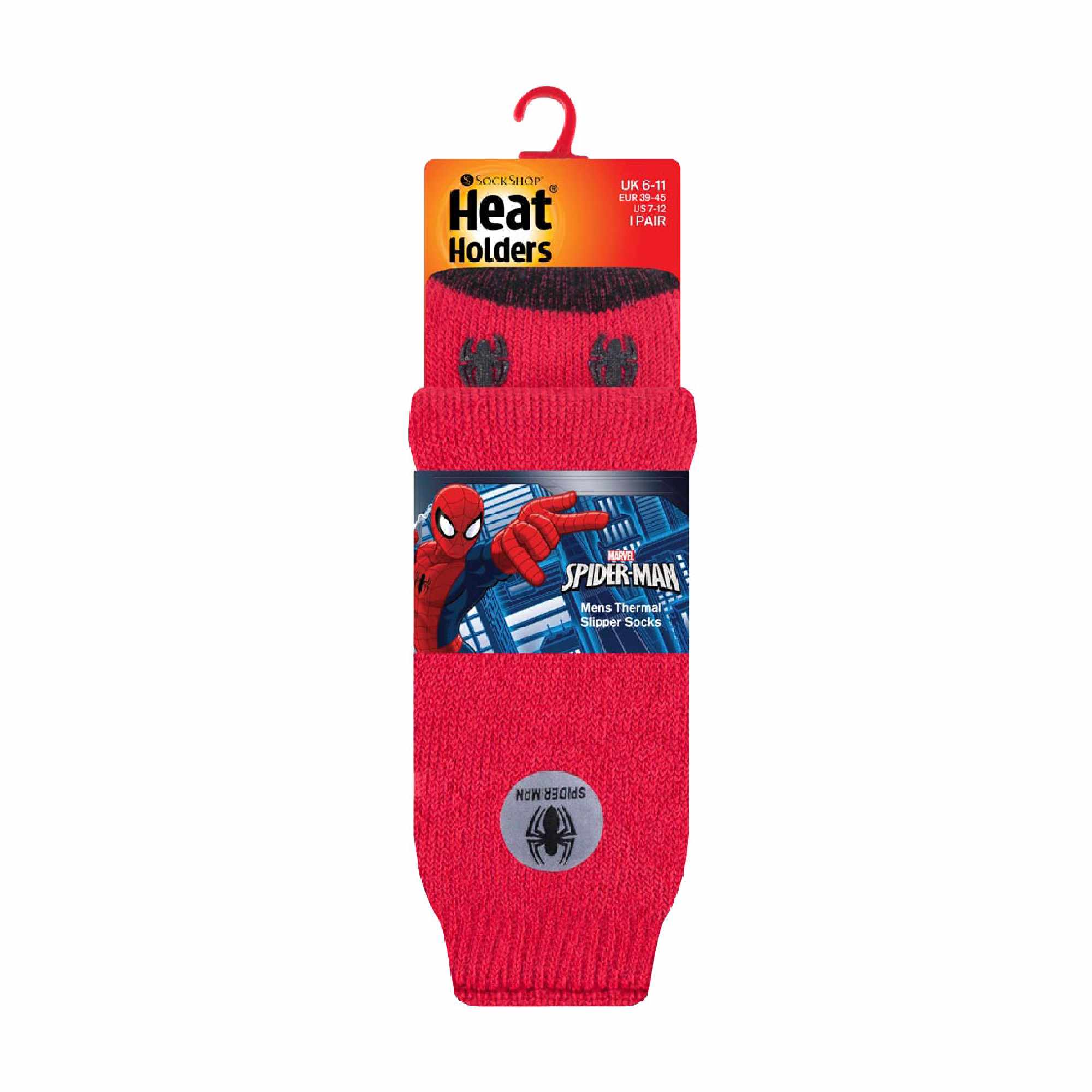 Mens Spiderman Novelty Thermal Slipper Socks